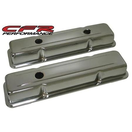 Cfr Performance CFR HZ-9518-C 1958-86 Chevy Small Block 283-305-327-350-400 Oem Style Short Valve Covers - Chrome HZ-9518-C